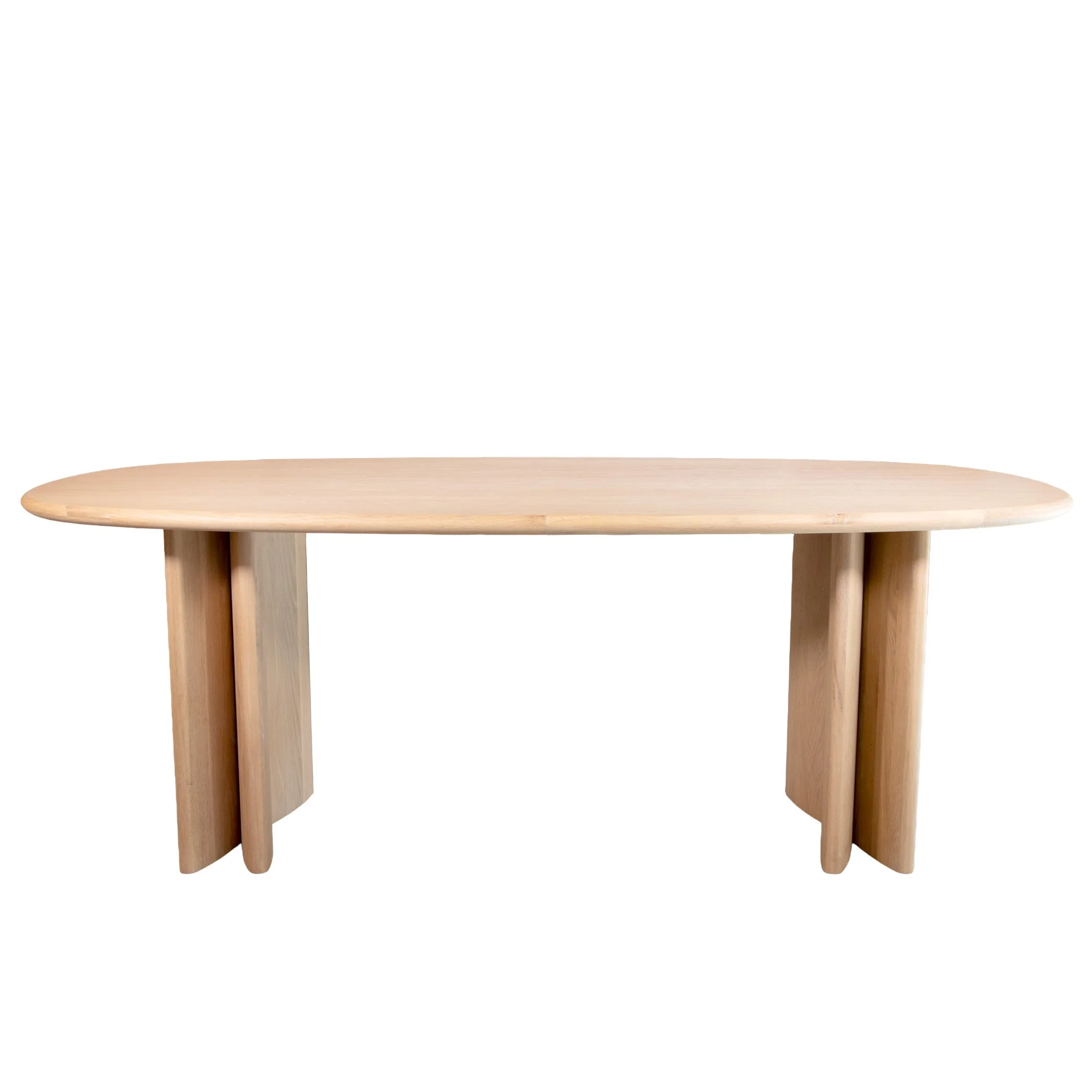Modern Solid Oak Dining Table with Sleek Minimalist Frame for Dining Rooms