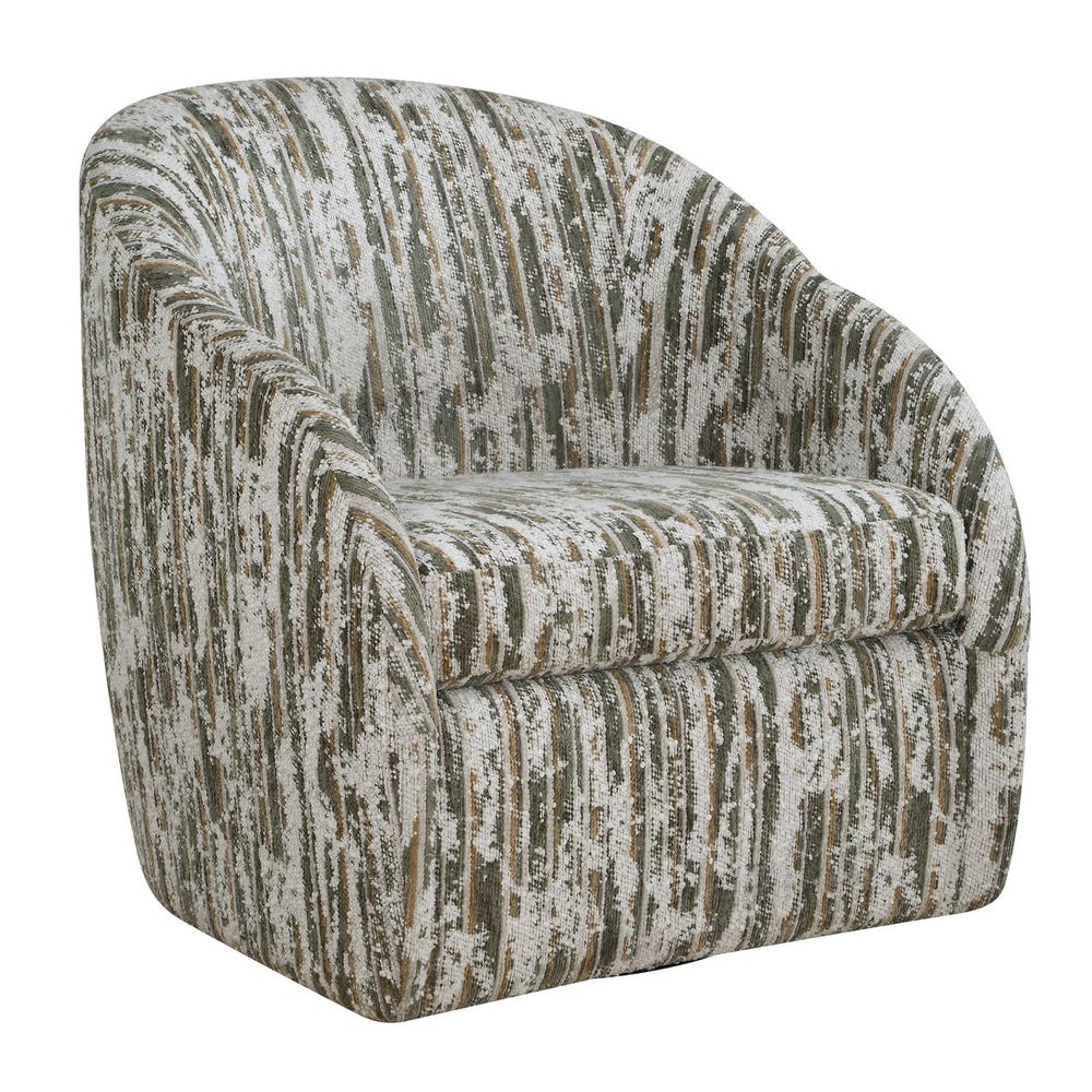 Cloud Blue Polyester Barrel Style Swivel Chair Matte Black