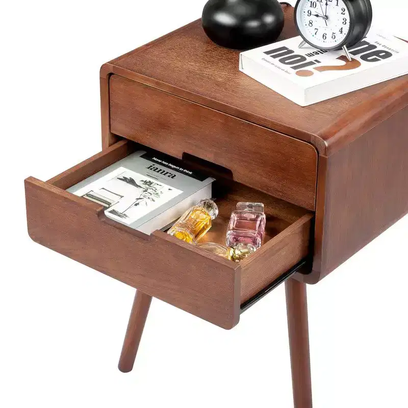 Karl Home 17.32in. W Mid-Century Solid Wood Nightstands For Bedroom