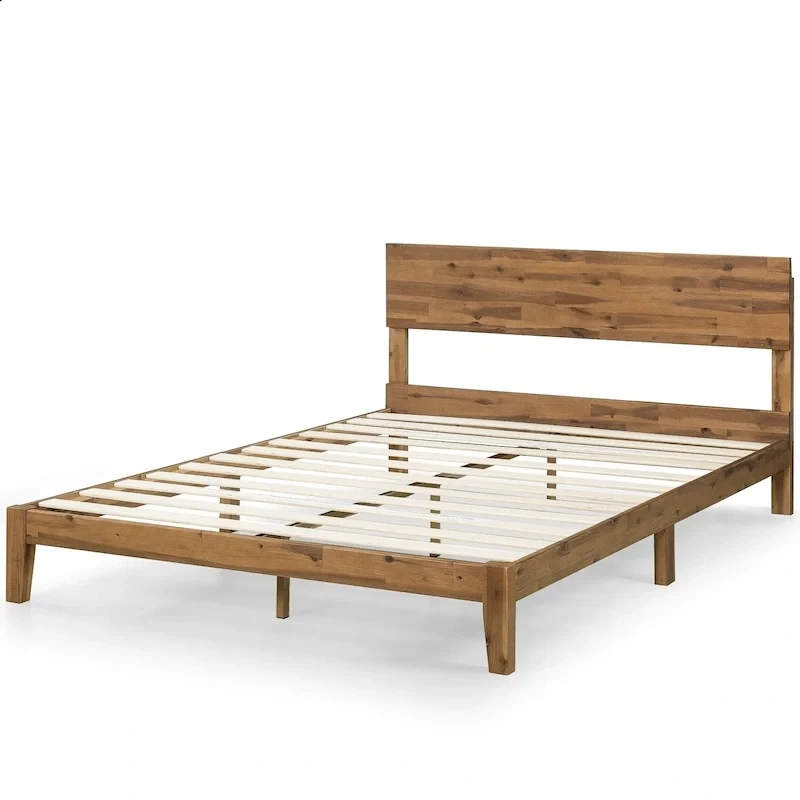 10-inch Wood Platform Bed with Headboard
