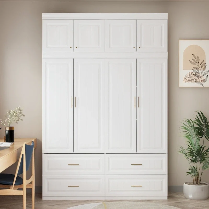 93.9H/74.2H Armoires Wardrobe Clo Cabinet Hanging Drawers Storage