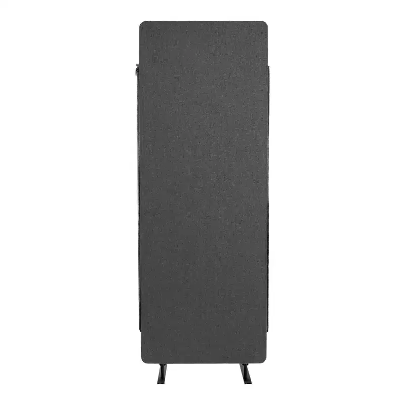 Stand Up Desk Store ReFocus Freestanding Noise Reducing Acoustic Room Divider Office Partition (Ash Gray, 23.6 x 66, Zippered Extension Panel)